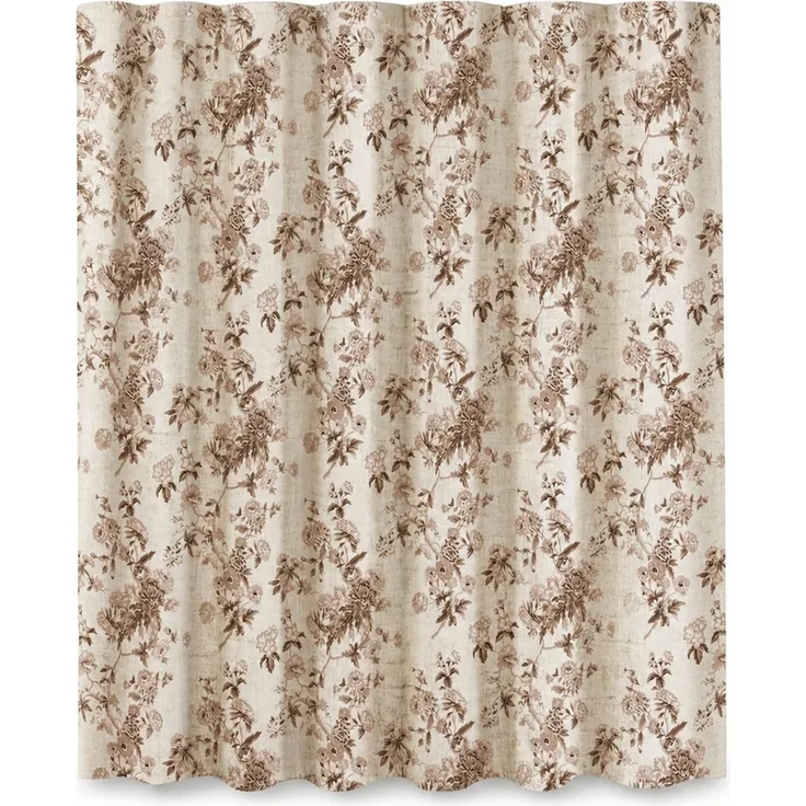 Wasserdichter Duschvorhang mit Blumen-Digitaldruck Beige, 180x200 cm
