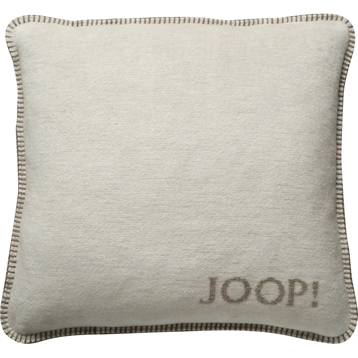 JOOP! Kissenhülle, 2er Pack - MDF Melange Doubleface, Logo Natur 50x50cm – Bild 2