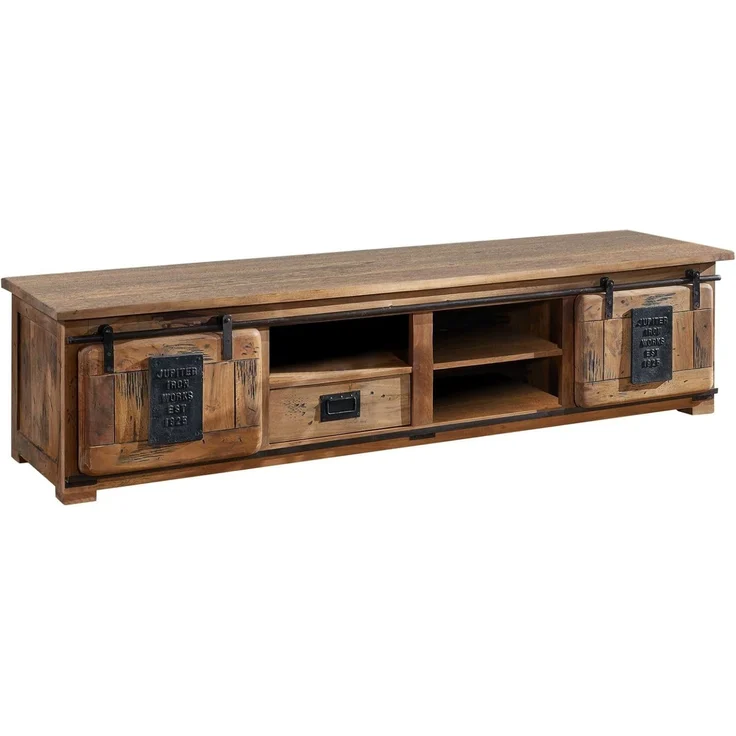 TV-Board Mango 200x55x50 natur lackiert RAILWAY #151 – Bild 1