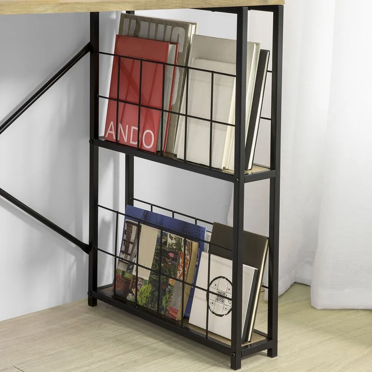 SoBuy FWT61-N Schreibtisch, MDF, PVC-Furnier, Holzfarben, 118 x 75 x 48 cm – Bild 7