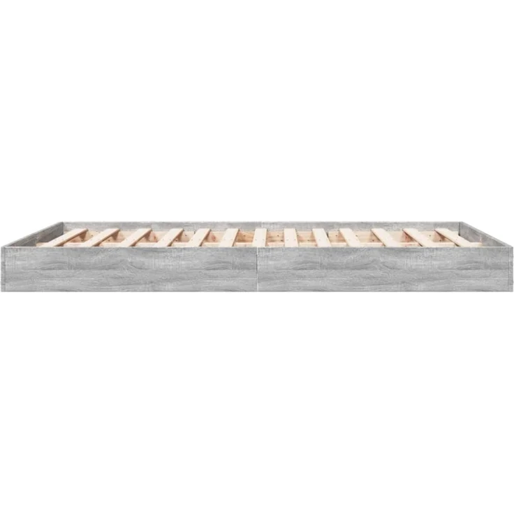 vidaXL Bettgestell Grau Sonoma 135x190 cm Holzwerkstoff 842047 – Bild 6