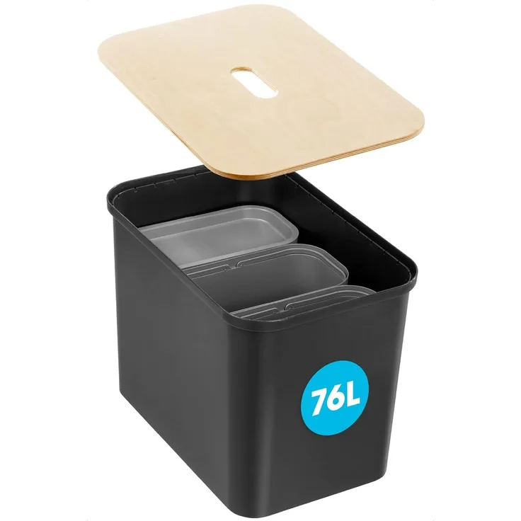 ORTHEX Abfallsammler SmartStore Collect 76l Komplettset mit 3 Einsätzen schwarz