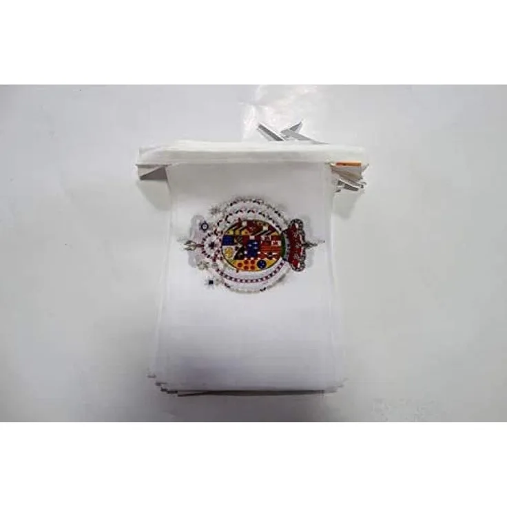 AZ FLAG - Fahnenkette Königreich Beider Sizilien 1816 6 Meter Mit 20 Flaggen - 21x14 cm - Italienische Girlande Flaggenkette 14x21 Cm