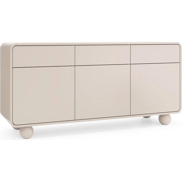 Lomadox Sideboard ALBINIA-160, 160 cm breit Kaschmir mit Kugelfüßen, 3 Schubladen, 3 Türen – Bild 1