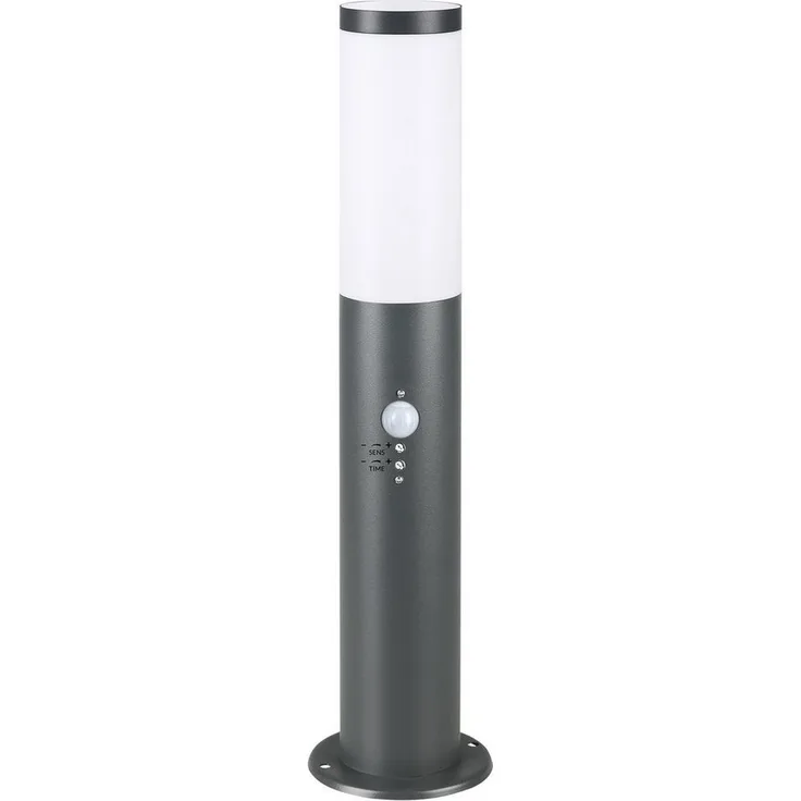 monzana Gartenleuchte, Außenleuchte mit Bewegungsmelder, Einstellbar Edelstahl 50cm IP44 Außenlampe Wegeleuchte Außen Anthrazit