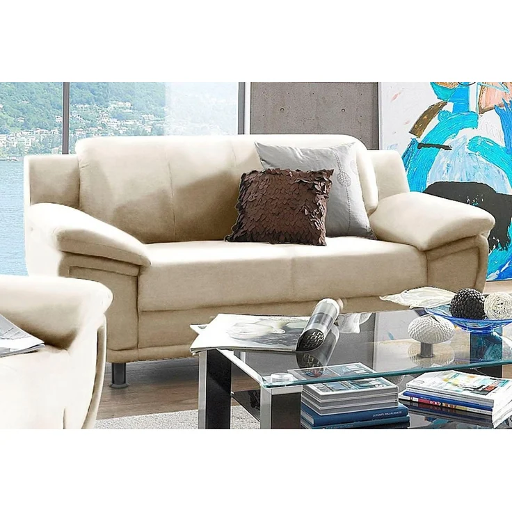TRENDMANUFAKTUR 2-Sitzer Rondo, Breite 178 cm, breite Armlehnen, Füße schwarz, Couch wahlweise mit Federkern und in verschiedenen Bezügen bestellbar – Bild 1