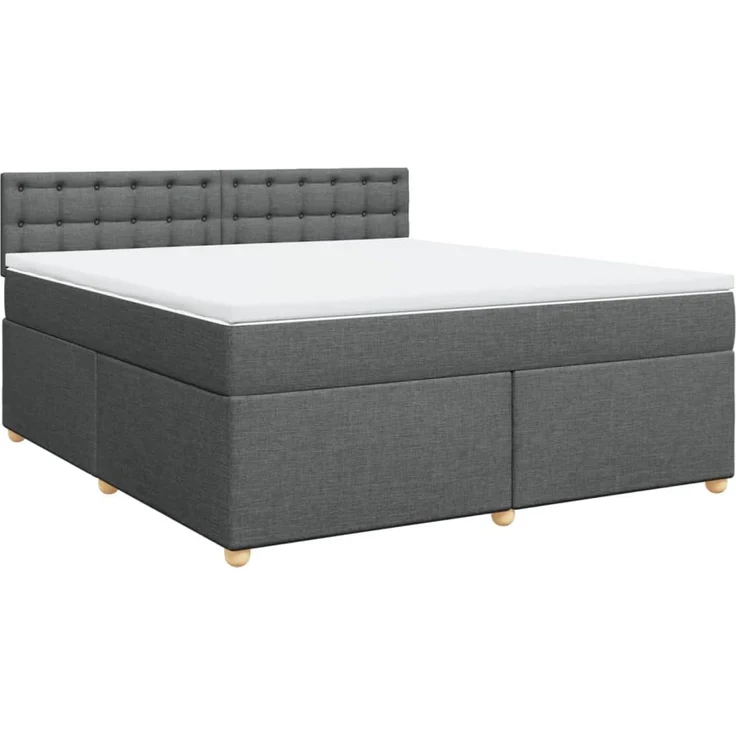 vidaXL Boxspringbett mit Matratze Dunkelgrau 180x200 cm Stoff 3289074 – Bild 3
