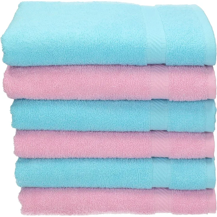 Betz Handtücher 6 tlg. Handtuch Set Palermo Größe 50x100 Farbe rosé und türkis, 100% Baumwolle