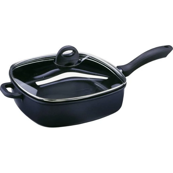 GSW Schmorpfanne Gourmet, Aluminiumguss, Fett-Trenn-Pfanne, robuste Qualtiät, 28x28 cm, Induktion – Bild 4