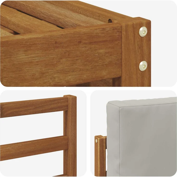 vidaXL Outdoor-Sofagarnitur 9 stk. 8-Sitzer Natur und Hellgrau 3375031 – Bild 7