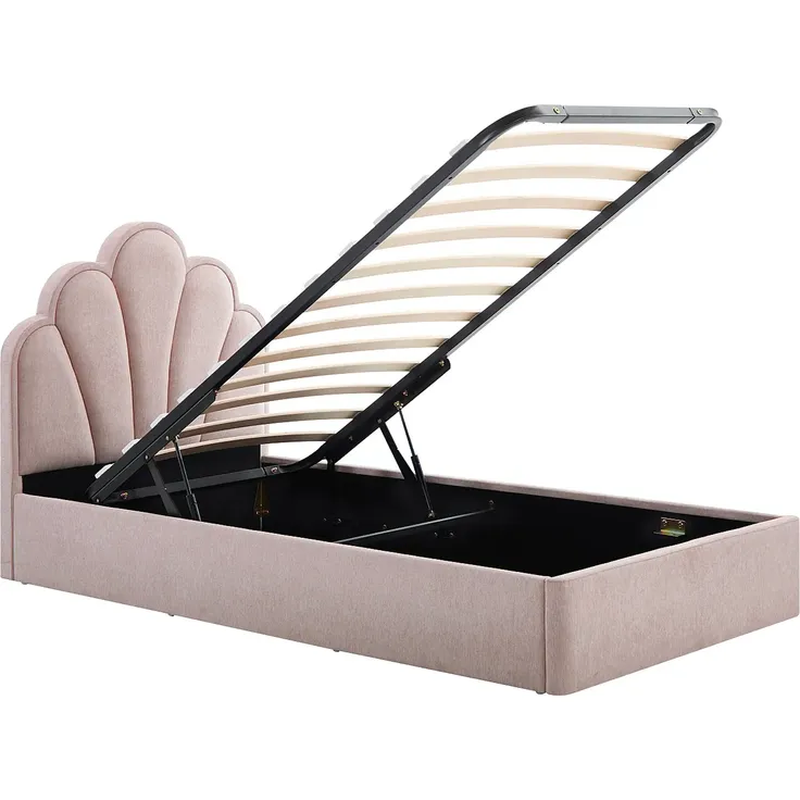 Vente-unique - CORALUNO Bett Stoff Puderrosa - B 205,5 cm x H 100 cm x L 97,5 cm – Bild 4