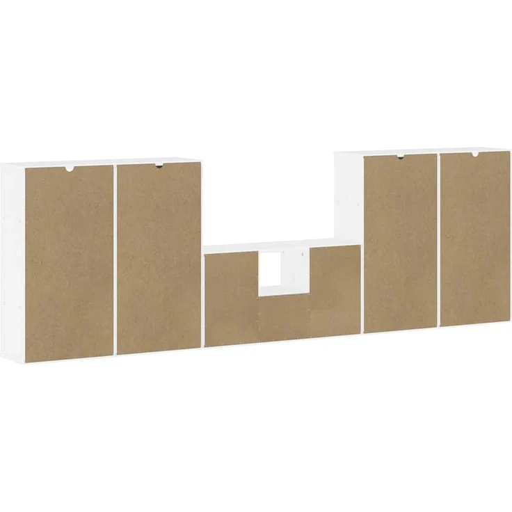 vidaXL 5-tlg. Wohnwand mit Stauraum ODDA Weiß Massivholz Kiefer 3365379 – Bild 10