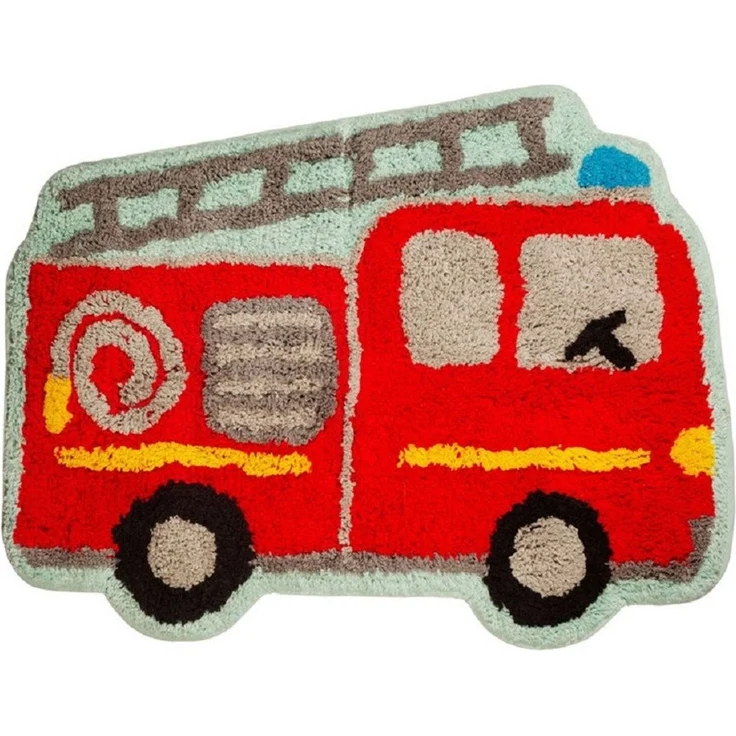 Sass & Belle Kinderteppich Mini Feuerwehr, Feuerwehrauto, Baumwolle, ca. 44x60 cm – Bild 4