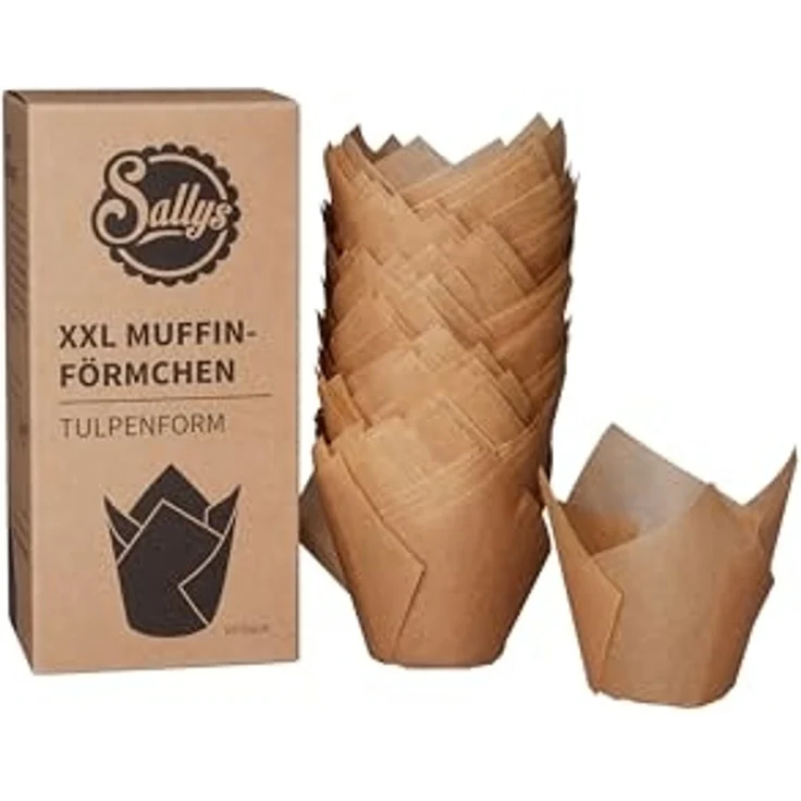 Sallys Muffinform Papier - Muffinförmchen Tulpenform, 60 Stück – Bild 1