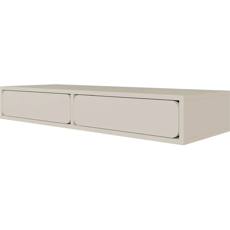Selsey 'Wuwu' Wandschminktisch mit 2 Schubladen, greige, ca. 17 x 110 x 35 cm