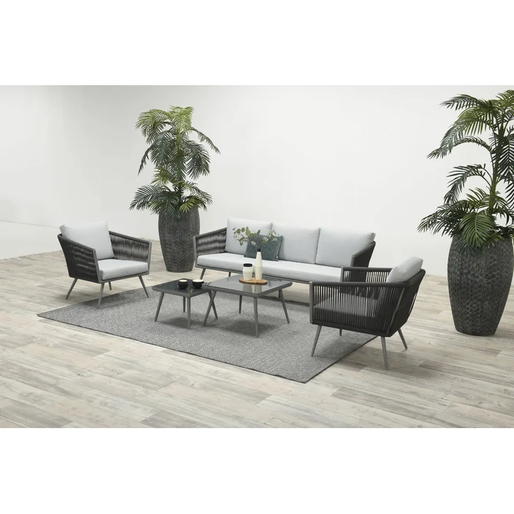 Garden Impressions CANBERRA Rope Alu Lounge Gartenmöbel Set Sitzgruppe grau – Bild 6