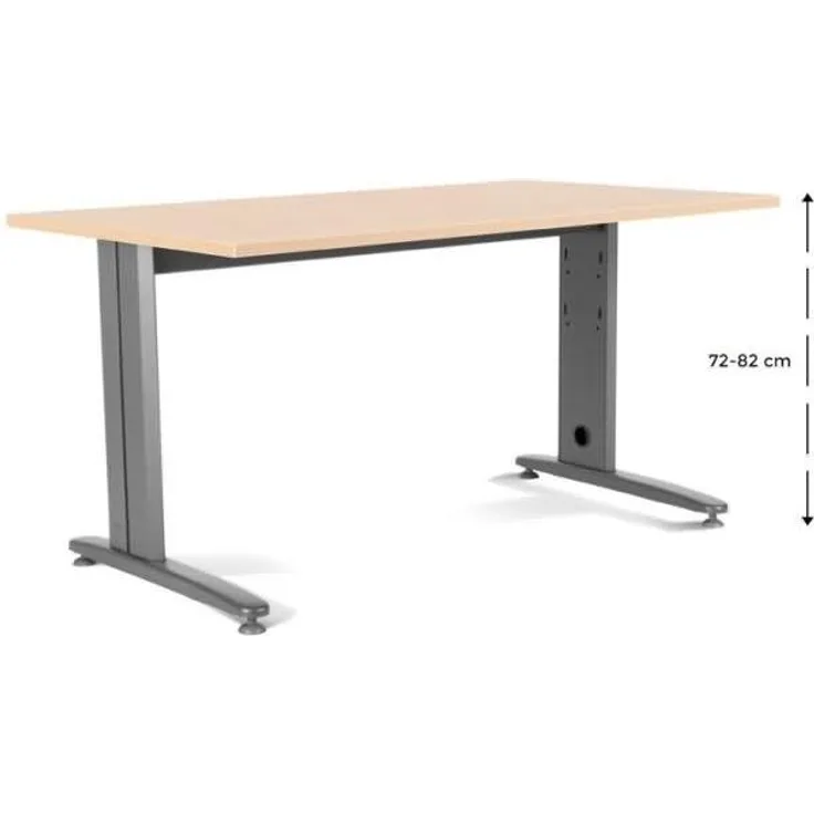 Rocada Schreibtisch Metal BxTxH 160 x 80 x 72 cm Platte einstellbar Gestell