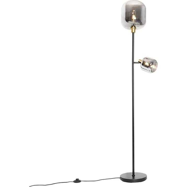 Qazqa Stehlampe Zuzanna, ohne Leuchtmittel, E14, Grau, Modern, Glas, 1-flammig – Bild 4