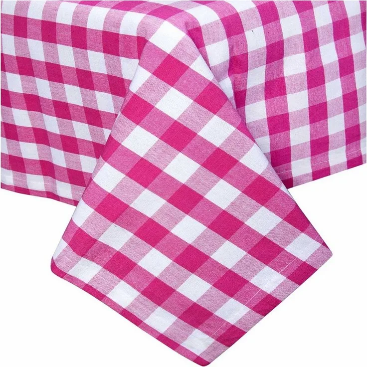 Homescapes Tischdecke Vichy-Karo Tischdecke pink kariert – 137 x 137 cm, 100% Baumwolle (1-tlg)