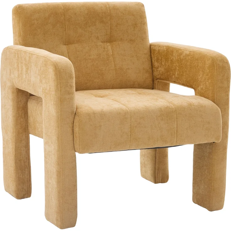 LVHOM Sessel Skandinavischer Stil, Polstersessel Cordstoff, Relaxsessel Einzelsessel Loungesessel, für Wohnzimmer, Büro, Schlafzimmer, Gelb – Bild 1