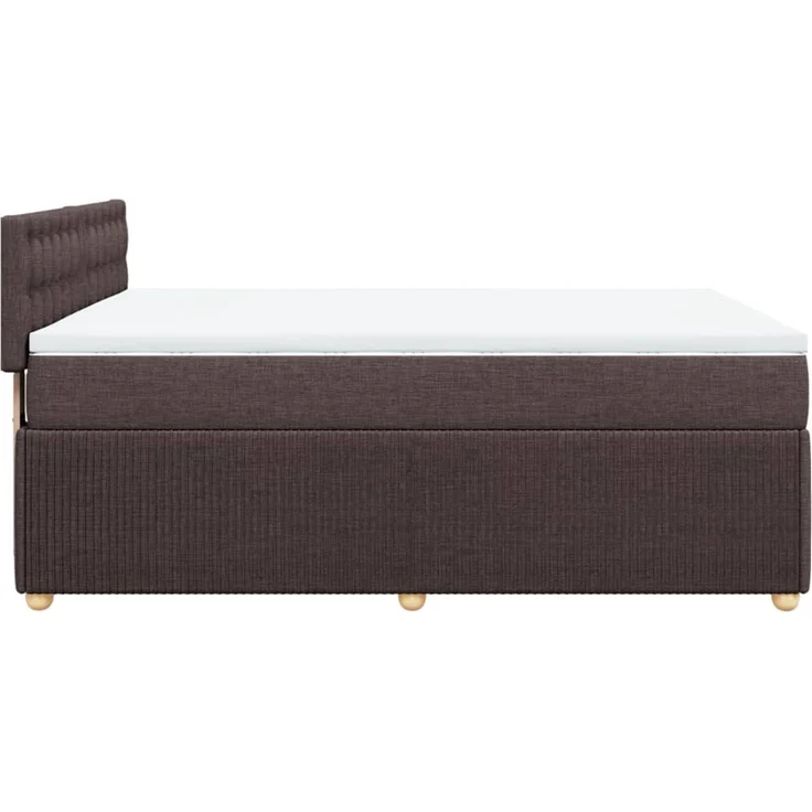 vidaXL Boxspringbett mit Matratze Dunkelbraun 140x190 cm Stoff 3287468 – Bild 5