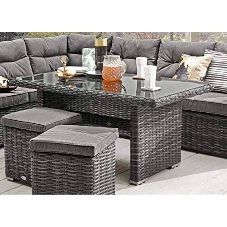 Destiny Gartenlounge-Set SANTA PONSA, (20-tlg, 2x Schenkel, 2x Hocker, 1x Tisch, inkl. Auflagen), Aluminium, Polyrattan – Bild 3