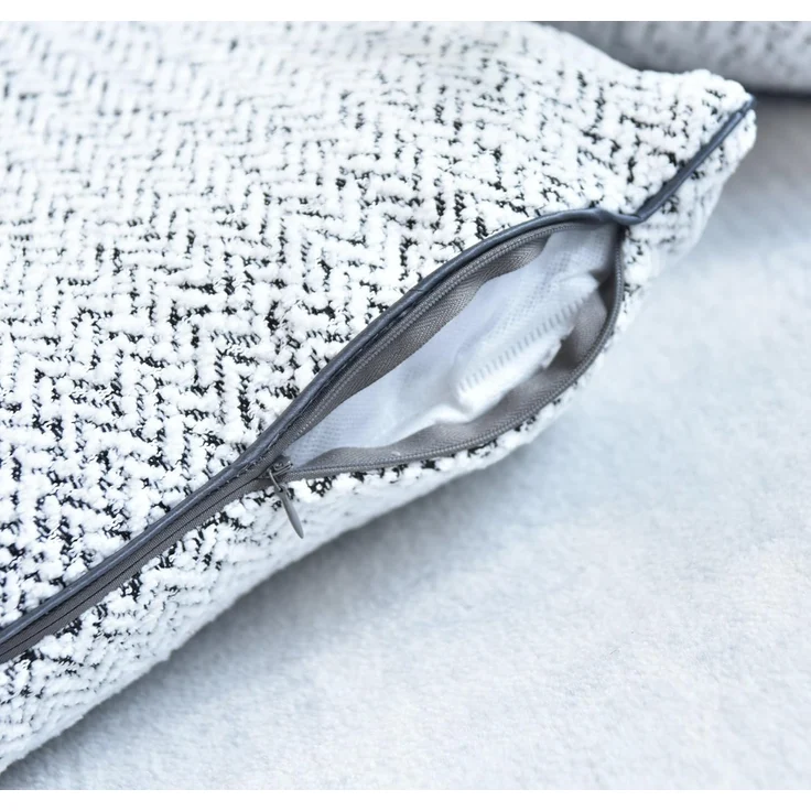 Gardinenbox Dekokissen, Chenille Bouclé-Optik Schwarzer Paspelierung 2023330K – Bild 6