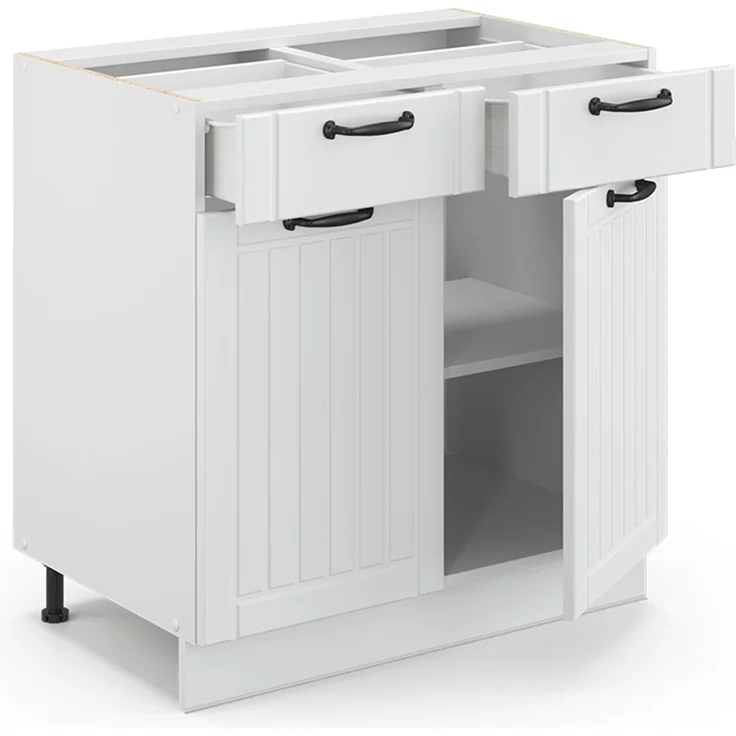 Badezimmerschrank Fame-Line Weiß Landhaus 80 x 82 cm ohne Arbeitsplatte Vicco – Bild 2