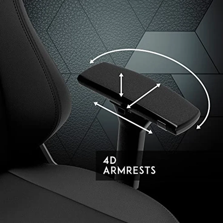 noblechairs HERO ST Gaming Stuhl - Black Edition, ergonomischer Bürostuhl mit Kaltschaumpolsterung, bis 150 kg belastbar, High-Tech-PU-Kunstleder, 60-mm-Rollen – Bild 6