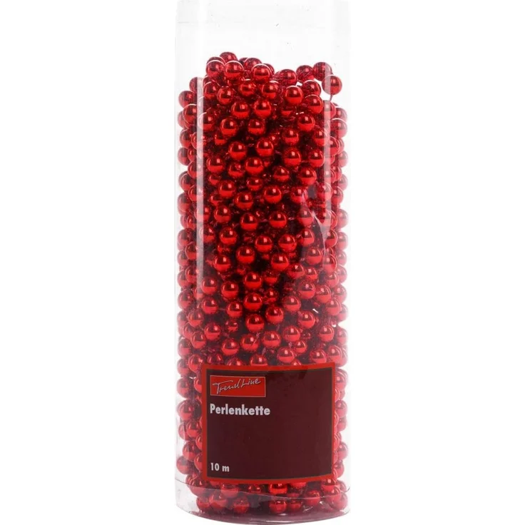 TrendLine Perlenkette bruchfest, langlebig 10 m rot – Bild 1
