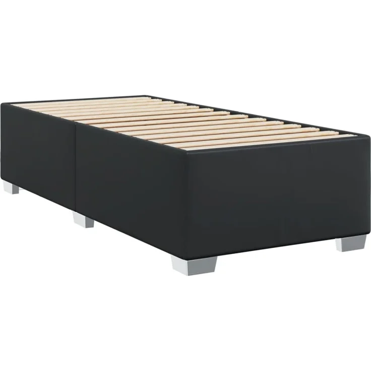 vidaXL Boxspringbett mit Matratze Schwarz 100x200 cm Kunstleder 3288408 – Bild 8