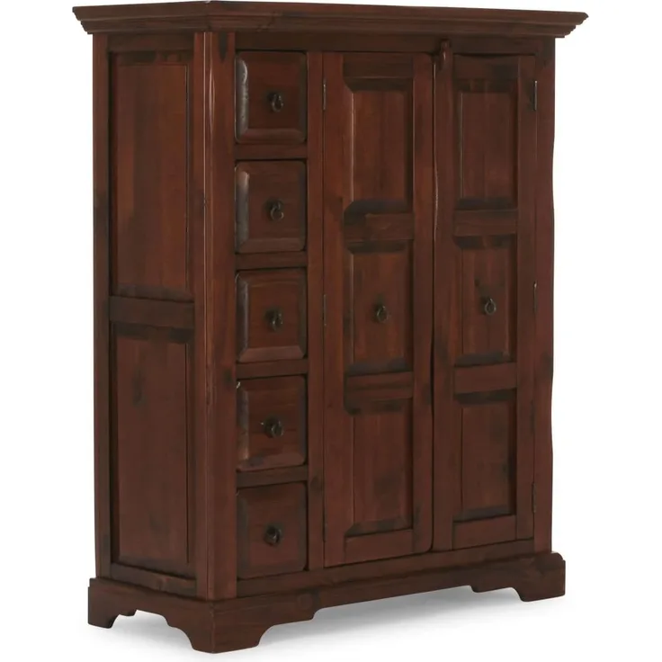 Elegantes Highboard Catana, Pinienholz, Braun, 107cm Breit - Stilvoller Landhausflair für Zuhause