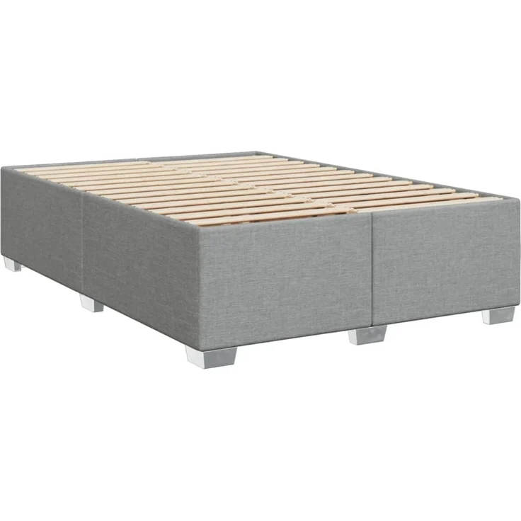 vidaXL Bettgestell ohne Matratze Hellgrau 140x190 cm Stoff 3284471 – Bild 2