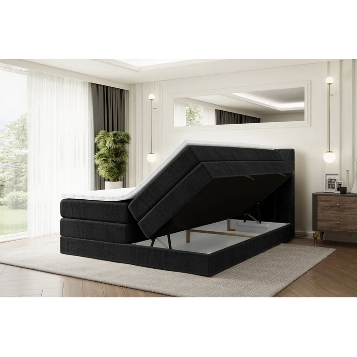 ALTDECOR Boxspringbett OTTA KING (Multipocket-Matratze H4, H3 Matratze Bonellfederung, Topper, Kopfteil) – Bild 3