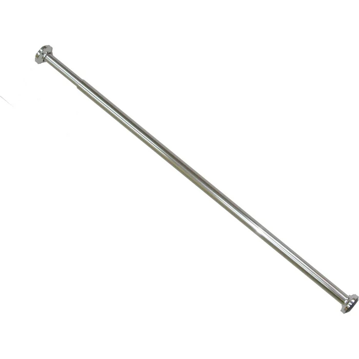 Ekershop Duschvorhangstange Alu Chrom glänzend Duschstange 125 - 220 cm Teleskopstange Klemmstange, Ø 20 mm, ausziehbar, kürzbar, geklemmt, Aluminium, für Duschvorhang ohne Duschvorhangringe, Antirutsch Pet, ohne Bohren – Bild 1