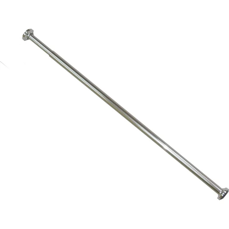 Ekershop Duschvorhangstange Alu Chrom glänzend Duschstange 125 - 220 cm Teleskopstange Klemmstange, Ø 20 mm, ausziehbar, kürzbar, geklemmt, Aluminium, für Duschvorhang ohne Duschvorhangringe, Antirutsch Pet, ohne Bohren