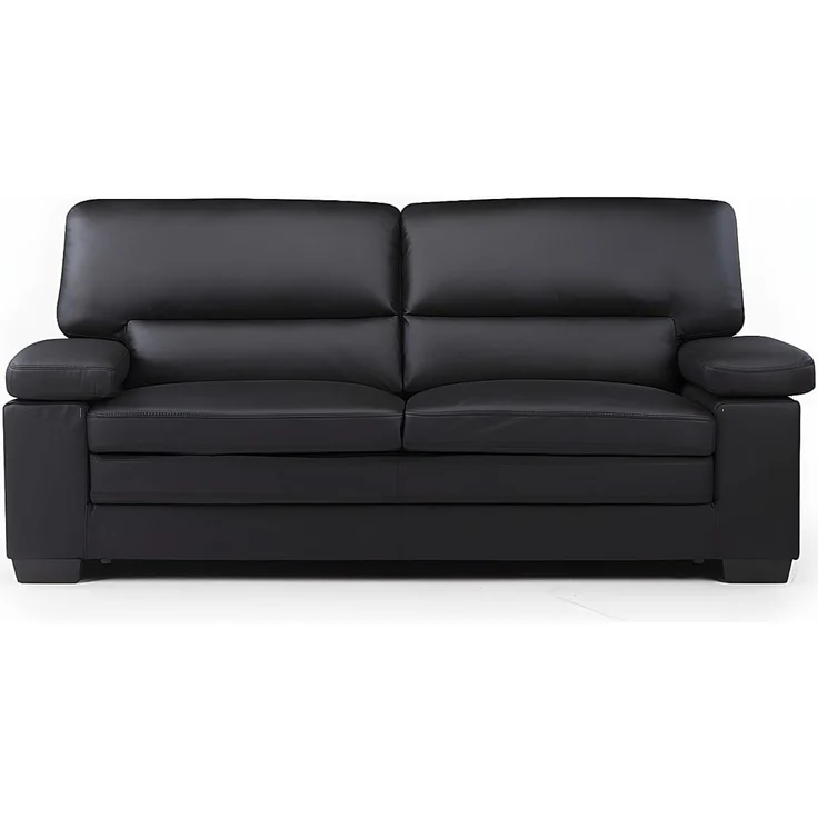 Vente-unique - MIMAS Couchgarnitur mit Sessel Leder Schwarz - B 90 cm x H 96 cm x L 168 cm210 cm104 cm – Bild 3
