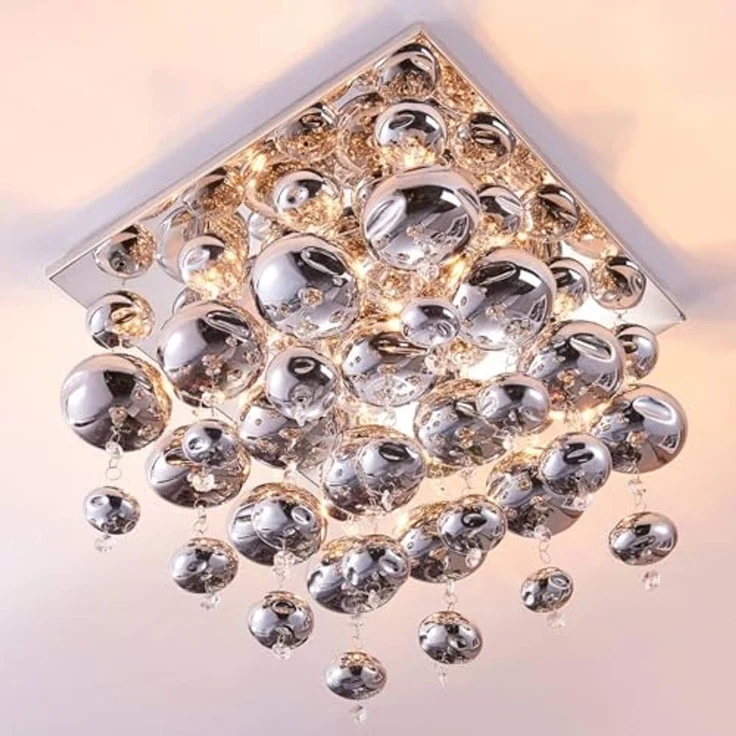 Lindby Deckenleuchten Esfera, Metall, Chrom IP20, 4 x 33 W – Bild 4