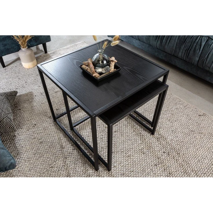 riess-ambiente Beistelltisch SLIM LINE 50cm schwarz (Set, 2-St), Wohnzimmer · Esche-Design · Metall · Industrial – Bild 3
