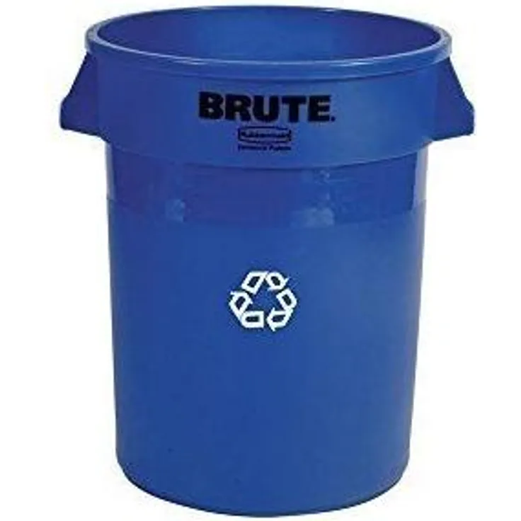 Rubbermaid Container BRUTE 75,7 Liter, aus PP, gelb runder Container mit Lüftungskanälen, ohne Deckel, hohe Haltbarkeit, abgerundete Griffe, verstärkte Basis, mit Rippen verstärkter Rand, leichte Reinigung Maße: Durchmesser 495 mm x (H)581 mm (FG262000...
