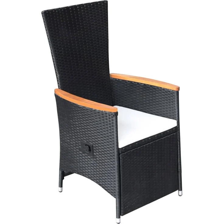 Garten-Liegestühle 2 Stk. Sonnenliege mit Auflagen Poly Rattan Schwarz – Bild 3