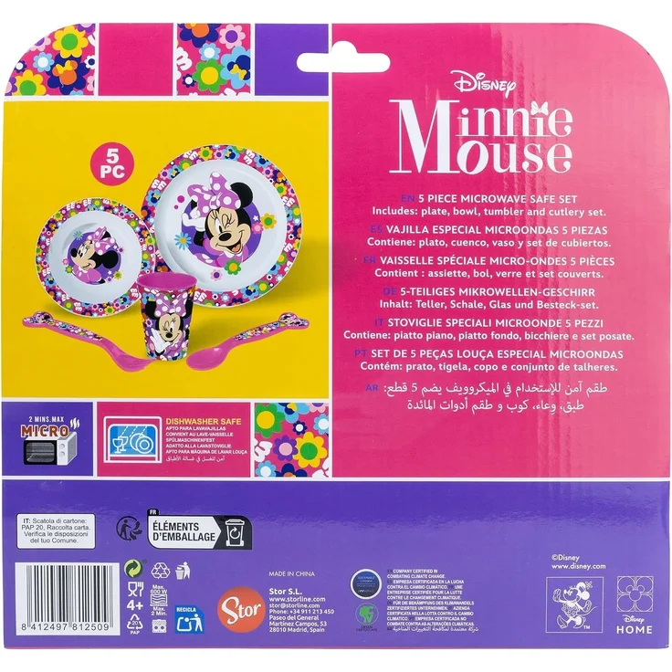 Disney Mickey Mouse Teller-Set Mikrowellengeeignet 5-teiliges Kindergeschirr mit rutschfestem Boden – Bild 4