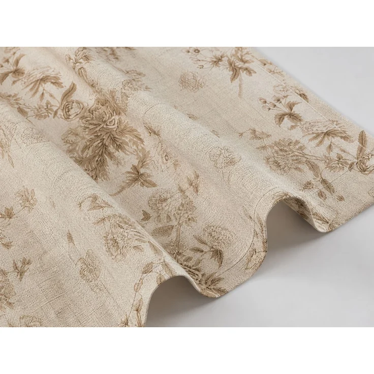 Duschvorhang mit Blumenmuster wasserdicht und schimmelresistent Beige, 150x180 cm – Bild 3