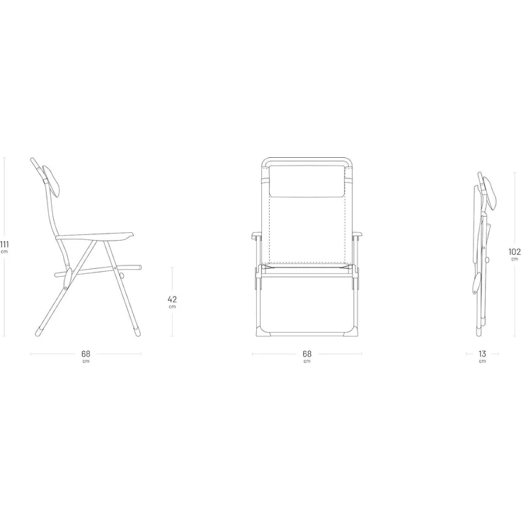 Lafuma Mobilier ALU Stuhl Cham XL, Batyline, Rye II, 67,5 x 68 x 111 cm – Bild 3