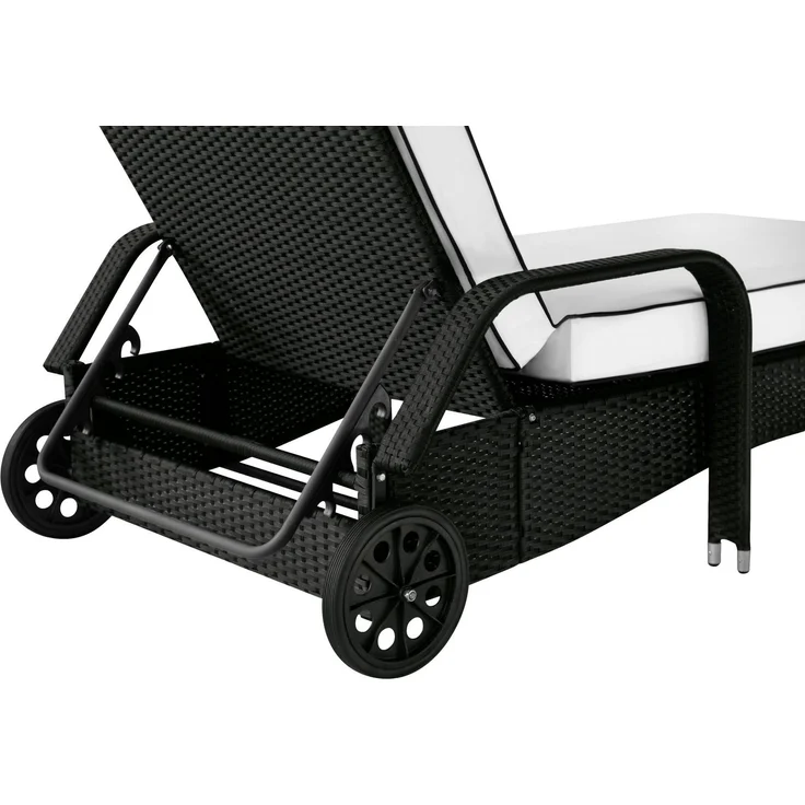 Sonnenliege Imola 5 Sterne Premium Liege aus Polyrattan mit verstellbarer Rückenlehne, inkl. Auflage wie abgebildet, Liegenfarbe Schwarz – Bild 6