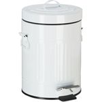 Relaxdays 'Vintage' Treteimer, Metall weiß, 5 Liter