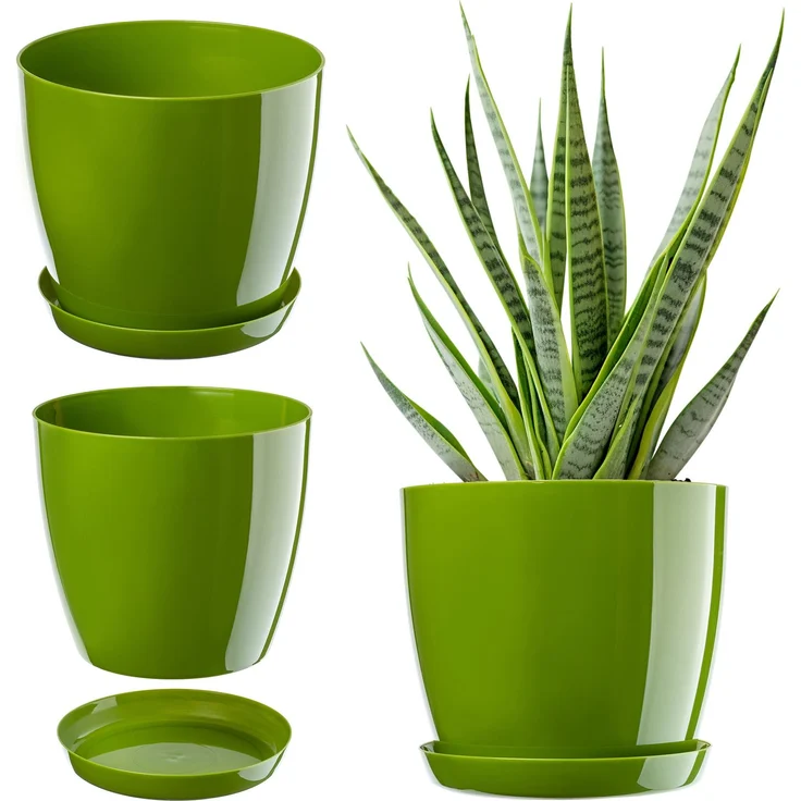 KADAX Blumentopf mit Ständer, Kunststoffabdeckung, Blumentopf 16 cm, Grün für Blumen – Bild 1