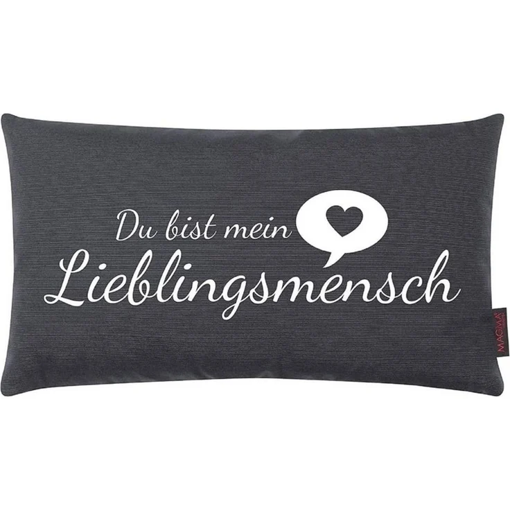 Kissen Lieblingsmensch anthrazit 25x45 cm Made in Germany/Ökotex 100 – Bild 3