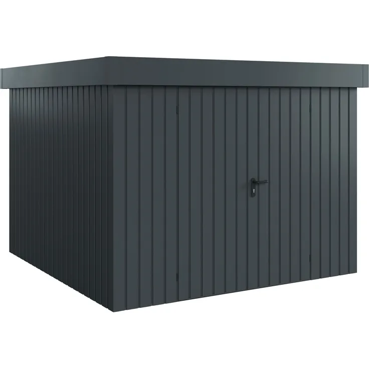 Hörmann Ecostar Metall-Gerätehaus "Euroline Trend" mit Flachdach EFD 10, anthrazitgrau, 262 x 262 cm,2-flüglige Tür