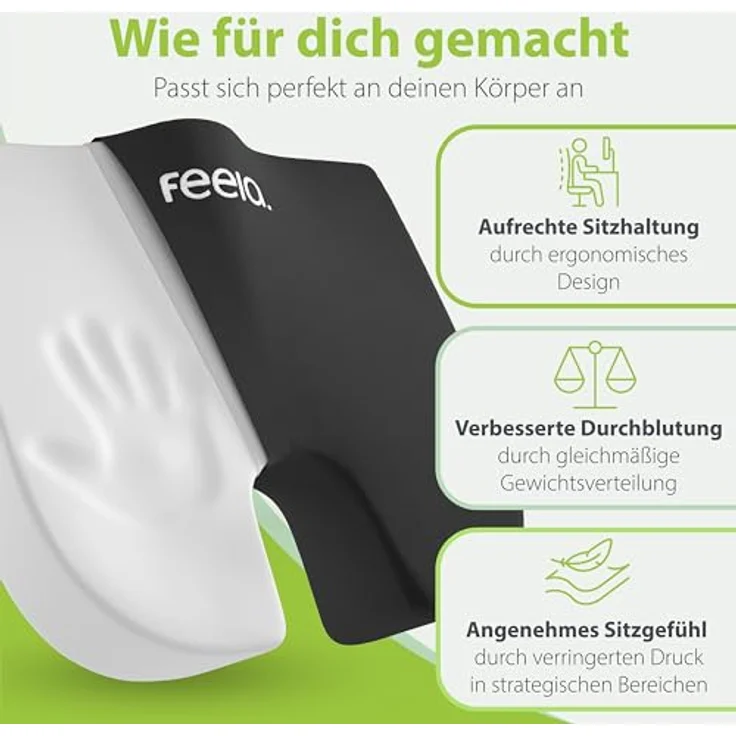 feela Sitzkissen Orthopädisches Keilkissen – fördert aufrechtes & gesundes Sitzen, Ideal fürs Büro & Homeoffice – entlastet Rücken & verbessert Haltung – Bild 4